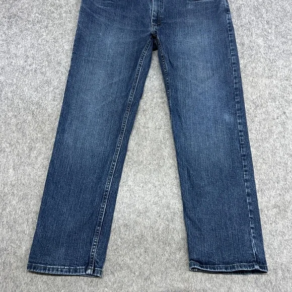 Lee Jeans Mens 38x30 Blue Straight Stretch Denim Medium Wash Pants FITS38x29 - Picture 6 of 15